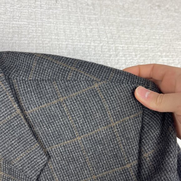 VTG Canada Made Chaps Ralph Lauren Men 48T Check Wool Blazer Jacket Coat - Picture 7 of 16